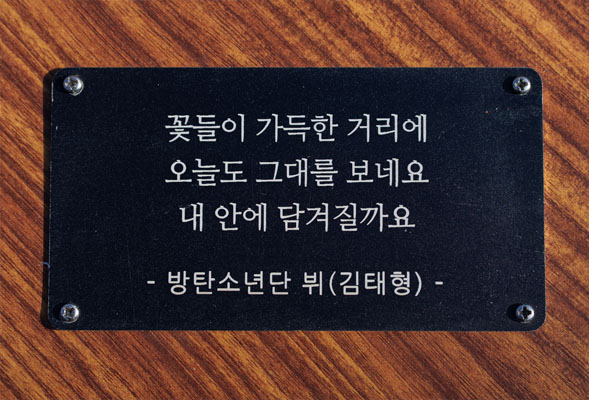 Seoul Forest Picnic Table adopted by BTS fans